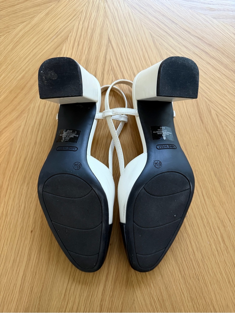 Nine West Cream and Black Slingback Pumps - Picture 3 of 3